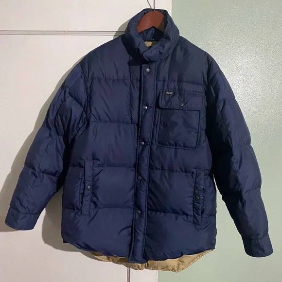 Vintage Men's Ralph Lauren Polo Sport Navy/Tan Jacket Puffer Coat - Men Small - Picture 6 of 14